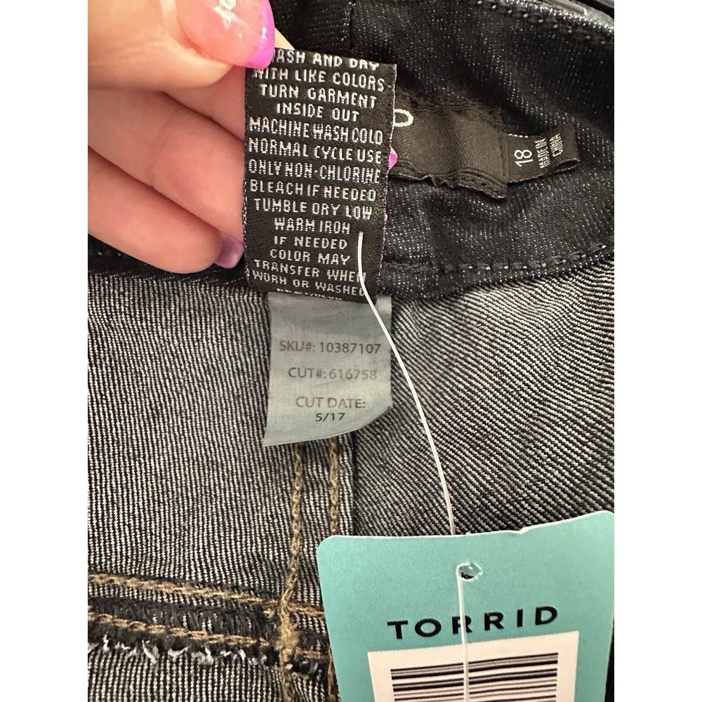 NEW Torrid Stiletto Jeggings 18 Dark Indigo Ankle Zip High Rise Skinny Jeans - Picture 10 of 10